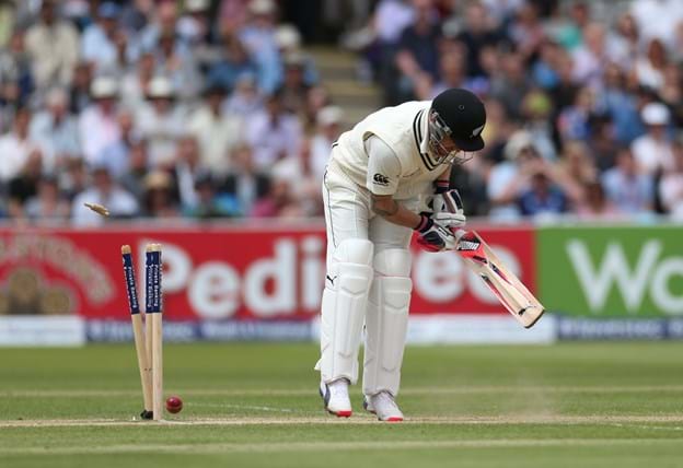 Brendon McCullum was undone by a beauty from Ben Stokes first ball
